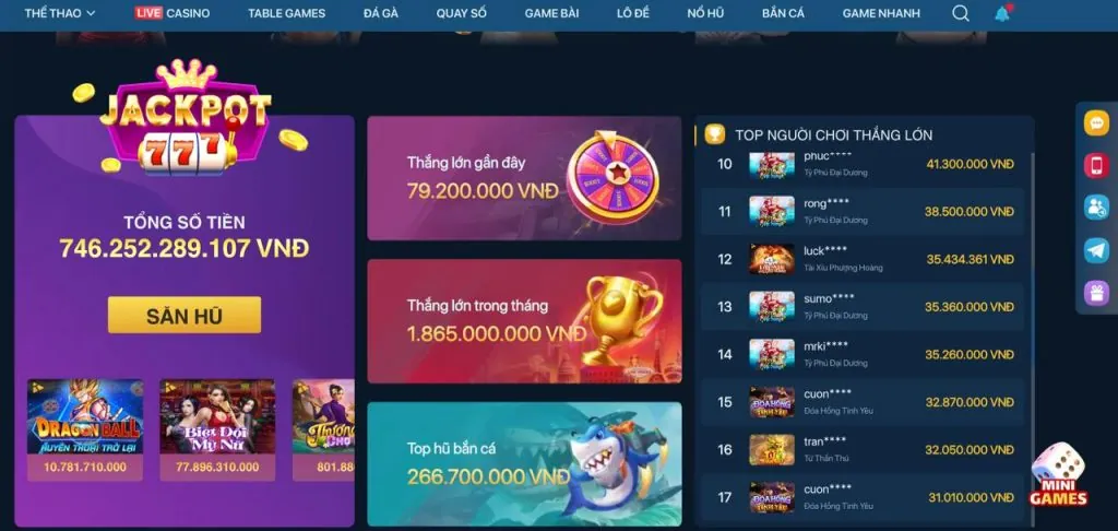 Giao diện thân thiện vin77722 win